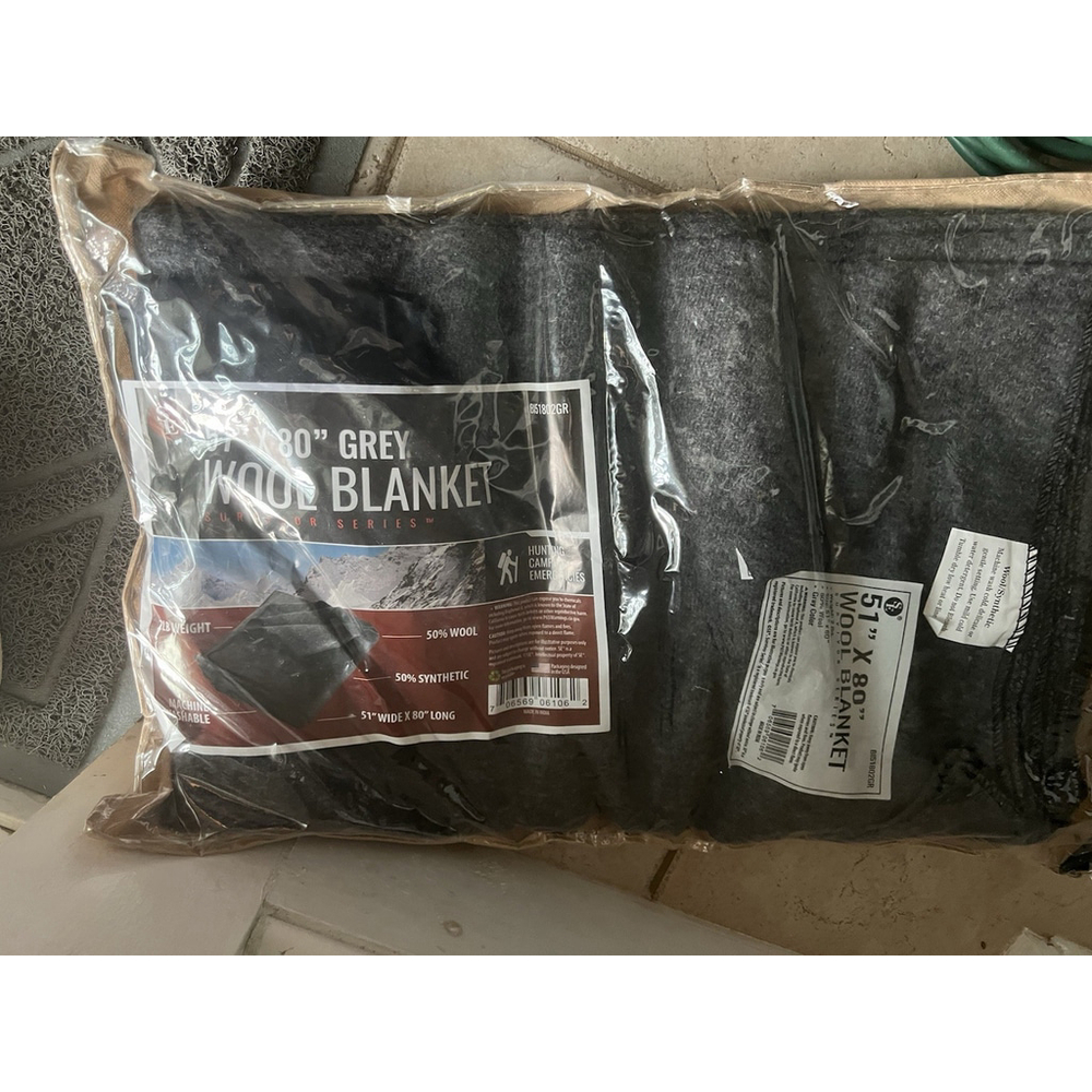 1 Wool Blanket Outdoor Cover Military Camping Survival Warm 51"x80" 2lbs Large